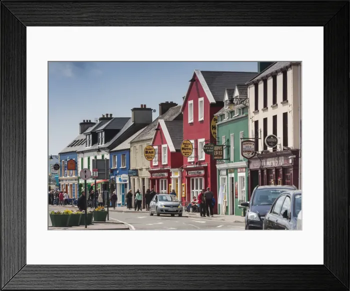 Framed Print : Ireland, County Kerry, Dingle Peninsula, Dingle Town, colorful town buildings Framed Print : Ireland, County Kerry, Dingle Peninsula, Dingle Town, colorful town buildings