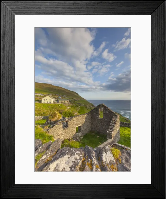 Framed Print : Ireland, County Kerry, Dingle Peninsula, Slea Head Drive, Dunquin, farmhouse ruins Framed Print : Ireland, County Kerry, Dingle Peninsula, Slea Head Drive, Dunquin, farmhouse ruins