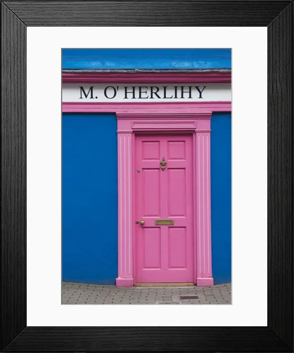 Framed Print : Ireland, County Cork, Kinsale, colorful building detail