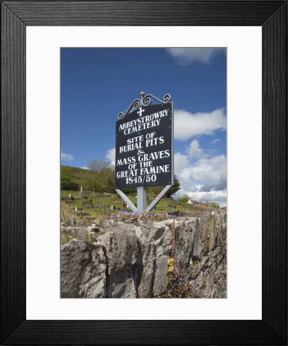 Framed Print : Ireland, County Cork, Skibbereen, Abbeystrowry Cemetery, Memorial to the 10, 000 dead Framed Print : Ireland, County Cork, Skibbereen, Abbeystrowry Cemetery, Memorial to the 10, 000 dead