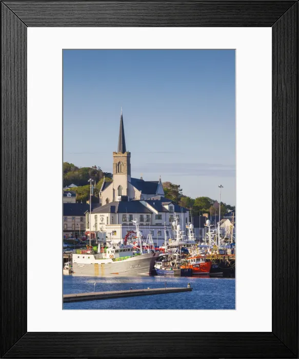 Framed Print : Ireland, County Donegal, Killybegs, Irelands largest fishing port, town view Framed Print : Ireland, County Donegal, Killybegs, Irelands largest fishing port, town view