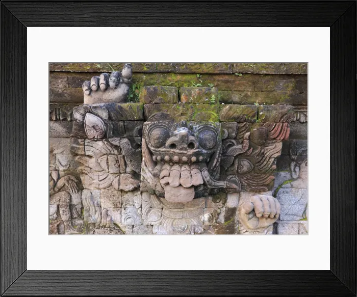 Framed Print : Indonesia, Bali, North Coast, Sangsit, Erotic Carvings at Pura Dalem Temple (Temple Framed Print : Indonesia, Bali, North Coast, Sangsit, Erotic Carvings at Pura Dalem Temple (Temple
