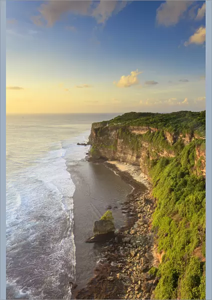 Indonesia, Bali, rugged cliffs at Uluwatu Clifftop temple
