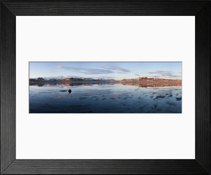 Framed Print : River estuary & mountains, Dyrholaey, nr Vik, Iceland Framed Print : River estuary & mountains, Dyrholaey, nr Vik, Iceland