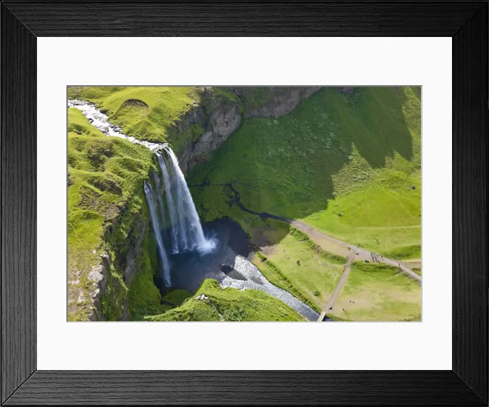 Framed Print : Aerial view of Seljalandsfoss, Seljaland, Iceland Framed Print : Aerial view of Seljalandsfoss, Seljaland, Iceland