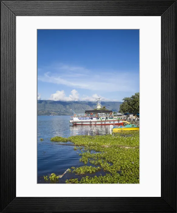 Framed Print : Indonesia, Sumatra, Samosir Island, Lake Toba, Parapat Framed Print : Indonesia, Sumatra, Samosir Island, Lake Toba, Parapat