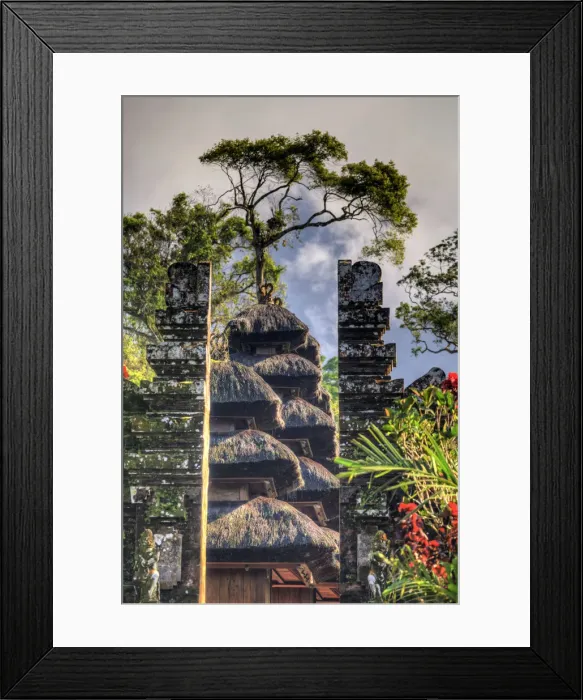Framed Print : Indonesia, Bali, entrance gate to Pura Luhur Batukaru temple on the slopes of Framed Print : Indonesia, Bali, entrance gate to Pura Luhur Batukaru temple on the slopes of