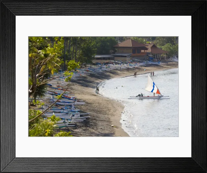 Framed Print : Traditional sail boats, Amed, Bali, Indonesia Framed Print : Traditional sail boats, Amed, Bali, Indonesia