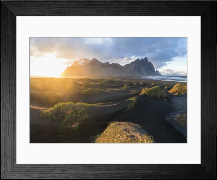 Framed Print : Mountains and coast, Hofn, South coast, South Iceland Framed Print : Mountains and coast, Hofn, South coast, South Iceland