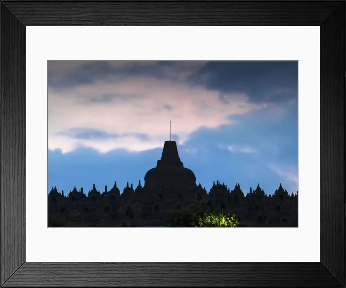 Framed Print : Indonesia, Java, Magelang, Borobudur Temple at twilight Framed Print : Indonesia, Java, Magelang, Borobudur Temple at twilight