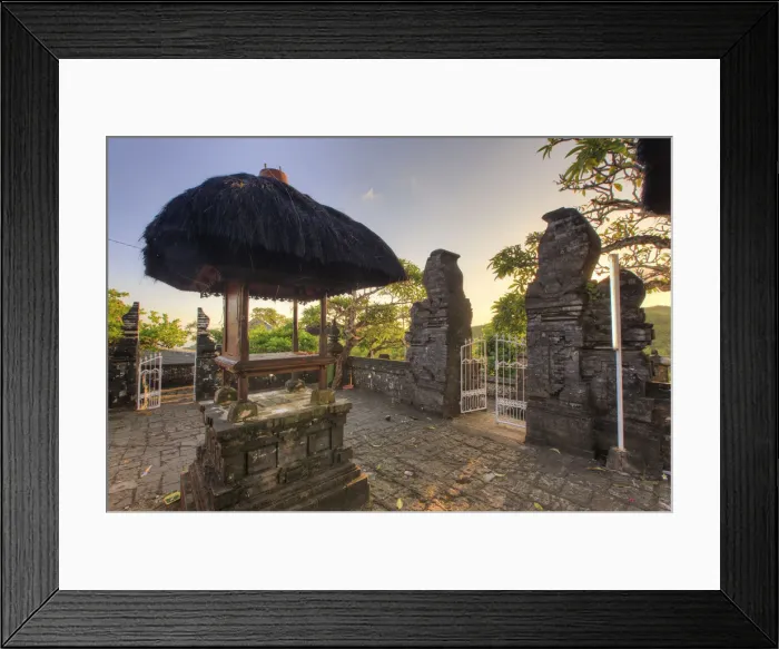 Framed Print : Bali, Bukit Peninsula, Uluwatu, Pura Luhur Uluwatu Temple at dawn, one of the most Framed Print : Bali, Bukit Peninsula, Uluwatu, Pura Luhur Uluwatu Temple at dawn, one of the most