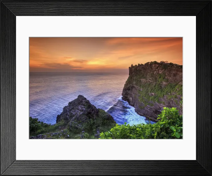 Framed Print : Bali, Bukit Peninsula, Uluwatu, Pura Luhur Uluwatu Temple at sunset, one of the most Framed Print : Bali, Bukit Peninsula, Uluwatu, Pura Luhur Uluwatu Temple at sunset, one of the most