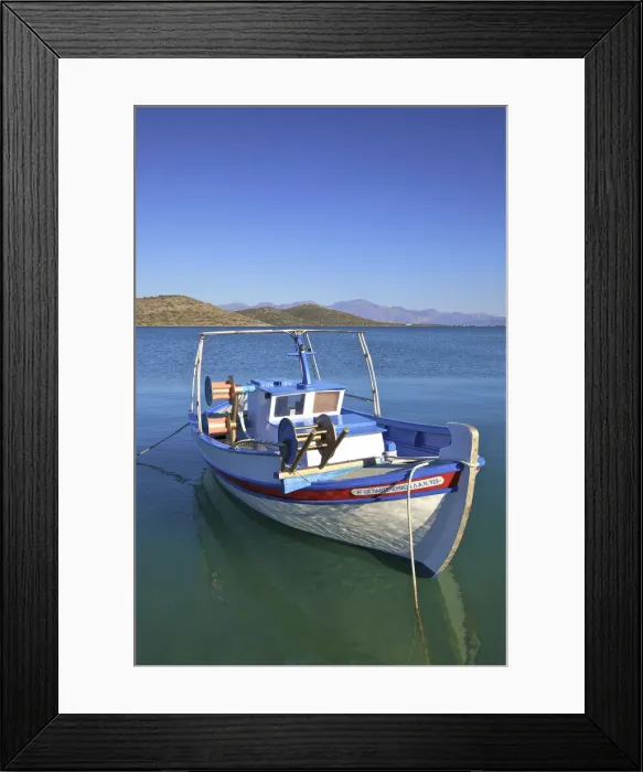 Framed Print : Fishing Boat, Crete, Greek Islands, Greece, Europe Framed Print : Fishing Boat, Crete, Greek Islands, Greece, Europe