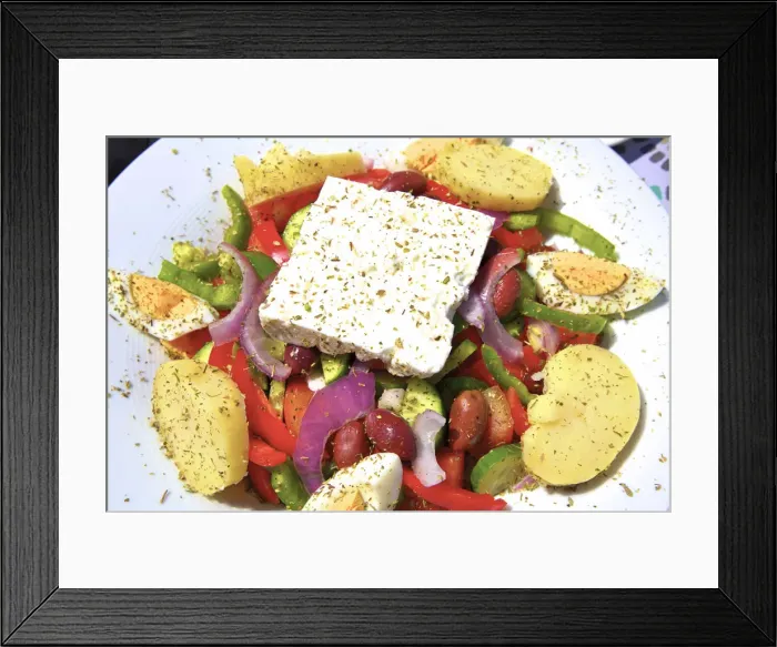 Framed Print : Greek Salad, Crete, Greek Islands, Greece, Europe