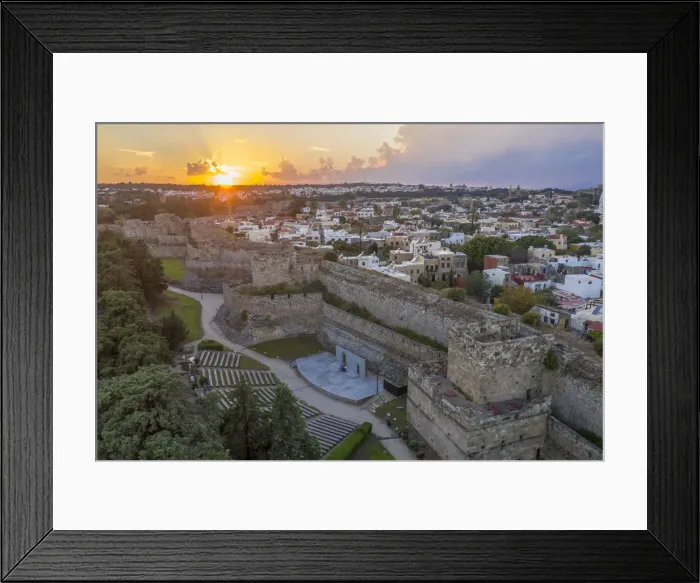 Framed Print : Greece, Rhodes, Rhodes Town, Old town and Wall ramparts Framed Print : Greece, Rhodes, Rhodes Town, Old town and Wall ramparts