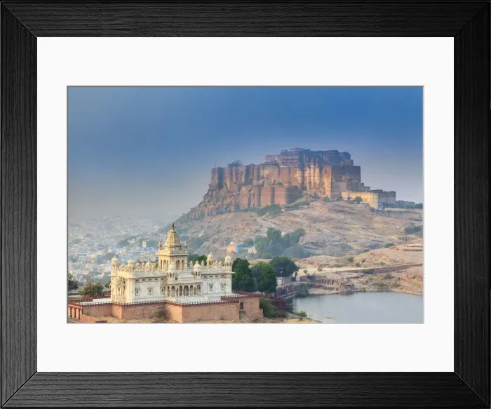 Framed Print : India, Rajasthan, Jodhpur, Jaswant Thada Temple and Mehrangarh Fort Framed Print : India, Rajasthan, Jodhpur, Jaswant Thada Temple and Mehrangarh Fort