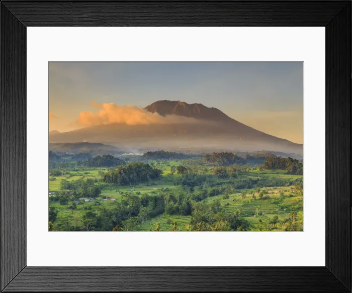 Framed Print : Indonesia, Bali, Sidemen, Sidemen Valley and Gunung Agung Volcano Framed Print : Indonesia, Bali, Sidemen, Sidemen Valley and Gunung Agung Volcano