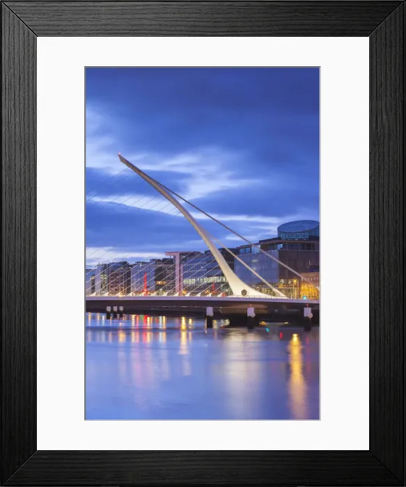 Framed Print : Ireland, Dublin, Docklands, Samuel Beckett Bridge, Santiago Calatrava, architect, dawn Framed Print : Ireland, Dublin, Docklands, Samuel Beckett Bridge, Santiago Calatrava, architect, dawn
