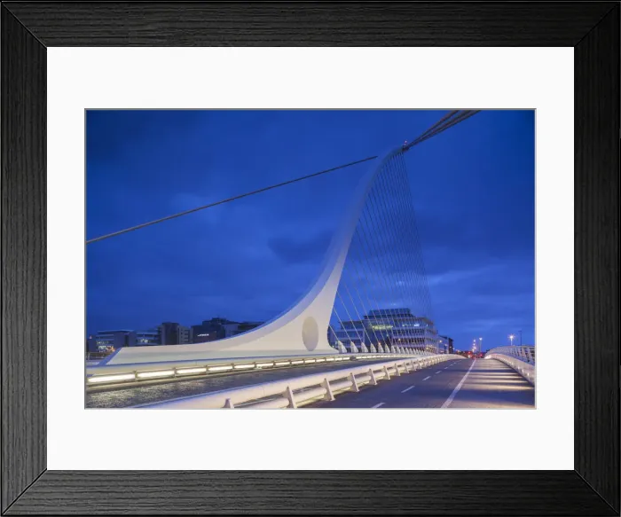 Framed Print : Ireland, Dublin, Docklands, Samuel Beckett Bridge, Santiago Calatrava, architect, dawn Framed Print : Ireland, Dublin, Docklands, Samuel Beckett Bridge, Santiago Calatrava, architect, dawn