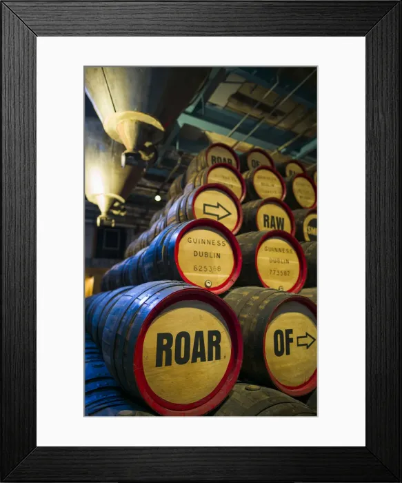 Framed Print : Ireland, Dublin, Guiness Storehouse, brewery museum, beer kegs Framed Print : Ireland, Dublin, Guiness Storehouse, brewery museum, beer kegs