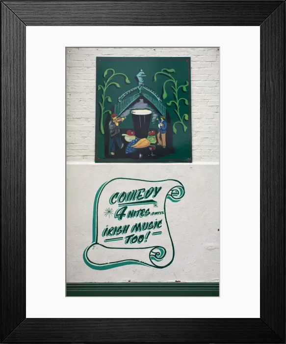 Framed Print : Sign for comedy and music events, Temple Bar, Dublin, Irleand Framed Print : Sign for comedy and music events, Temple Bar, Dublin, Irleand