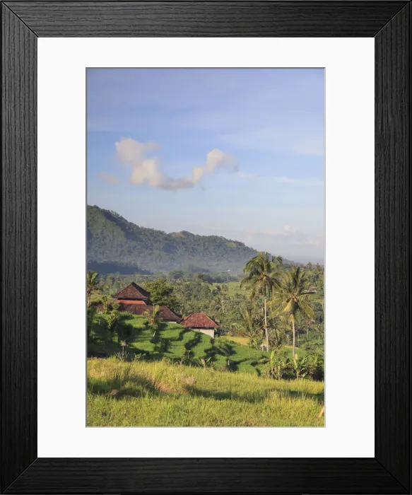 Framed Print : Indonesia, Bali, Sidemen Rice Terraces and Mountain Landscape Framed Print : Indonesia, Bali, Sidemen Rice Terraces and Mountain Landscape
