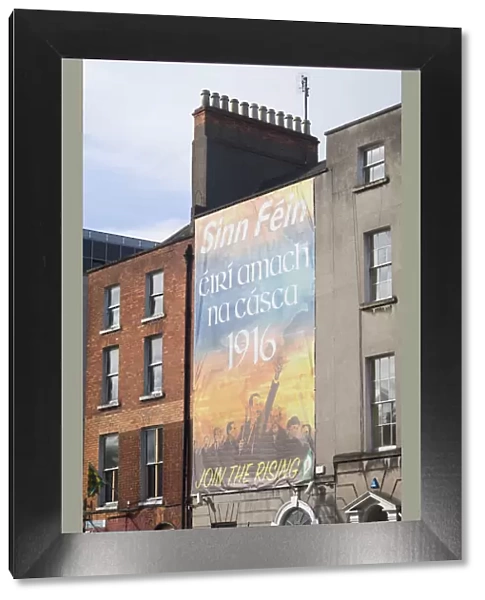 Ireland, Dublin, Parnell Square, poster for 1916 Easter Uprising