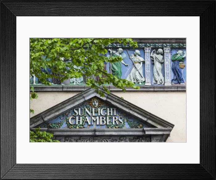Framed Print : Ireland, Dublin, Sunlight Chambers building, exterior ceramic frieze details Framed Print : Ireland, Dublin, Sunlight Chambers building, exterior ceramic frieze details
