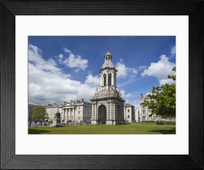 Framed Print : Ireland, Dublin, Trinity College, Parliament Square and Campanile Framed Print : Ireland, Dublin, Trinity College, Parliament Square and Campanile