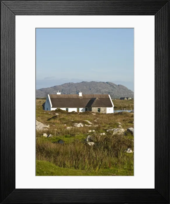 Framed Print : Cottage, Connemara National Park, Connemara, Co. Galway, Ireland