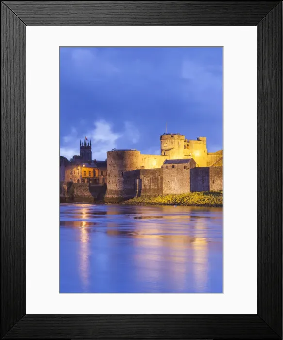 Framed Print : Ireland, County Limerick, Limerick City, King Johns Castle, 13th century, dusk Framed Print : Ireland, County Limerick, Limerick City, King Johns Castle, 13th century, dusk