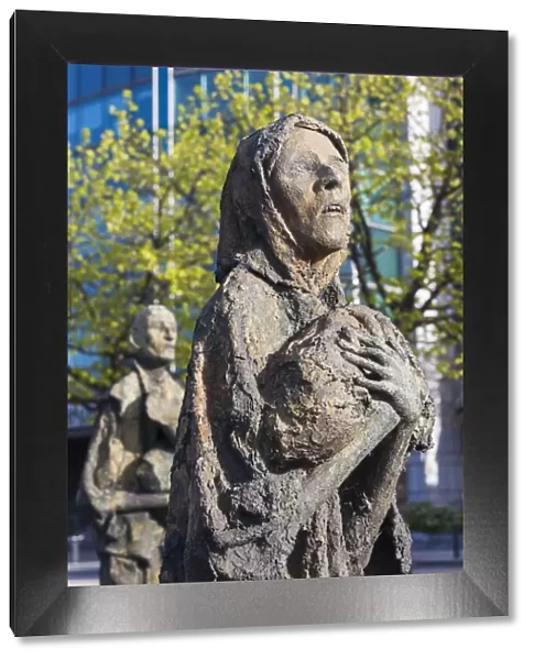 Ireland, Dublin, statues of the Famine Memorial, Custom House Quay