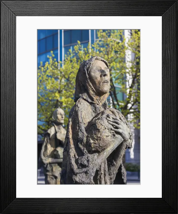 Framed Print : Ireland, Dublin, statues of the Famine Memorial, Custom House Quay