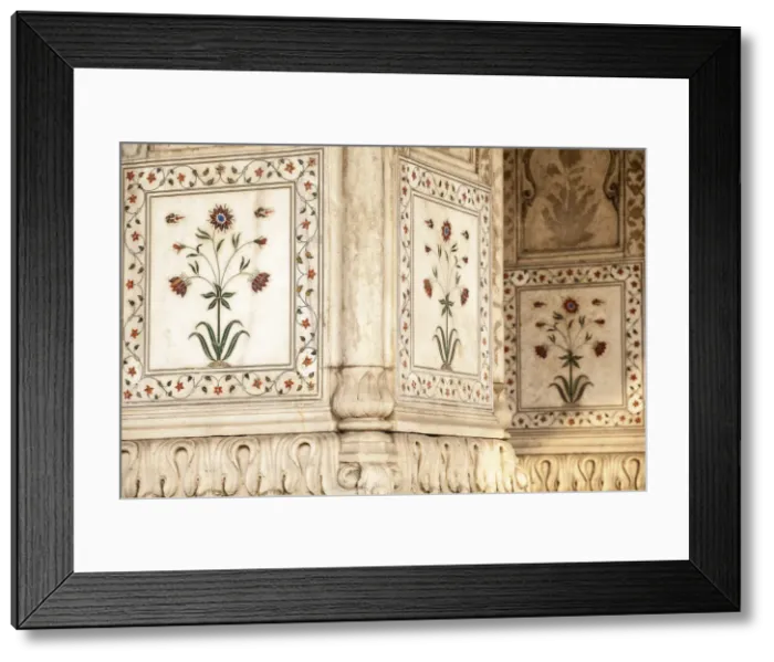Framed Print : India, Delhi, Old Delhi, Red Fort, Diwan-i-Khas- hall of private audience, Flower Framed Print : India, Delhi, Old Delhi, Red Fort, Diwan-i-Khas- hall of private audience, Flower
