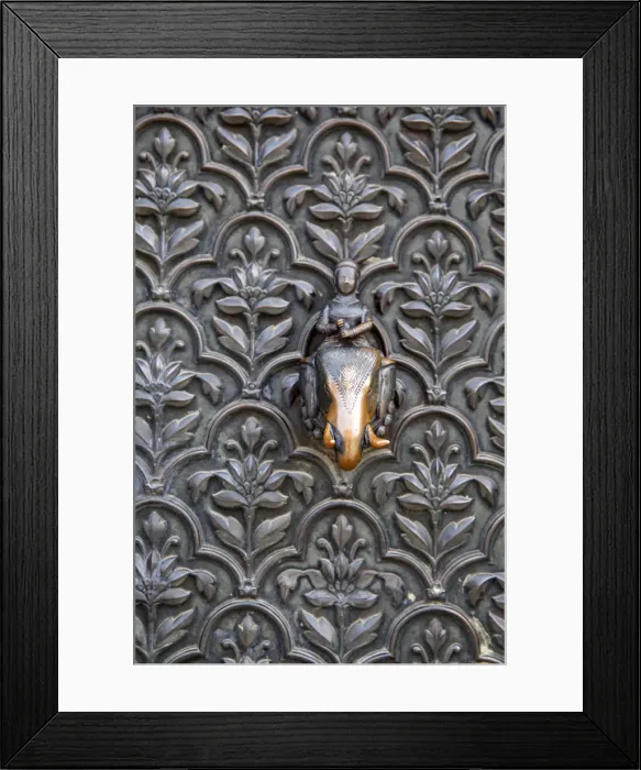 Framed Print : India, Delhi, Old Delhi, Red Fort, Diwan-i-Khas, Elephant doorknocker Framed Print : India, Delhi, Old Delhi, Red Fort, Diwan-i-Khas, Elephant doorknocker