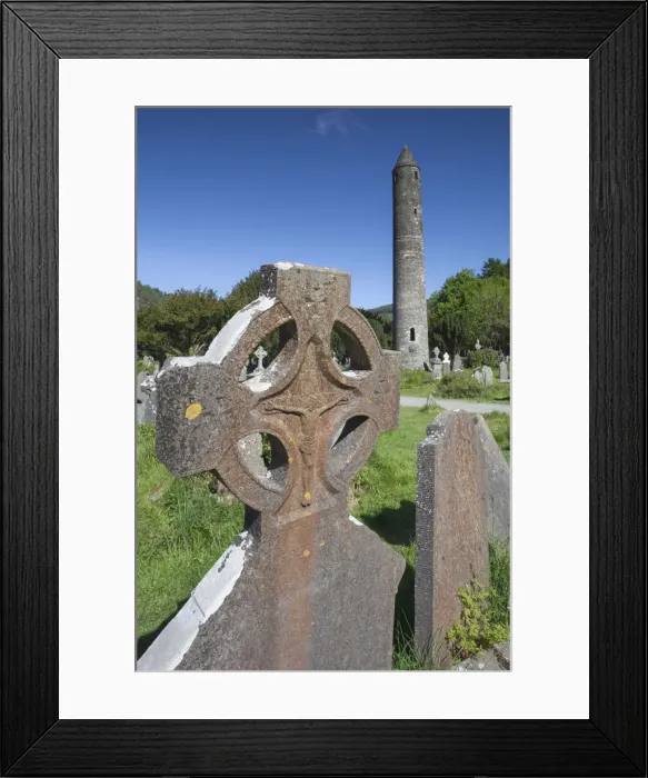 Framed Print : Ireland, County Wicklow, Glendalough, ancient monastic settlement started by St. Kevin Framed Print : Ireland, County Wicklow, Glendalough, ancient monastic settlement started by St. Kevin