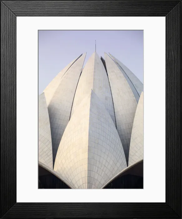 Framed Print : India, Delhi, New Delhi, Bahai House of Worship know as the The Lotus Temple at twilight Framed Print : India, Delhi, New Delhi, Bahai House of Worship know as the The Lotus Temple at twilight