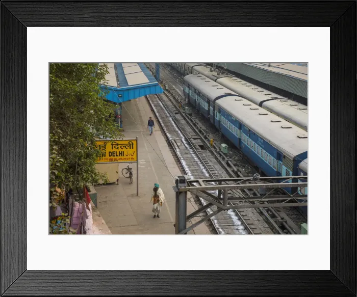 Framed Print : New Delhi railway station, New Delhi, India Framed Print : New Delhi railway station, New Delhi, India