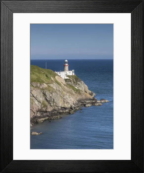 Framed Print : Ireland, County Fingal, Howth, Baily Lighthouse, elevated view, dusk Framed Print : Ireland, County Fingal, Howth, Baily Lighthouse, elevated view, dusk