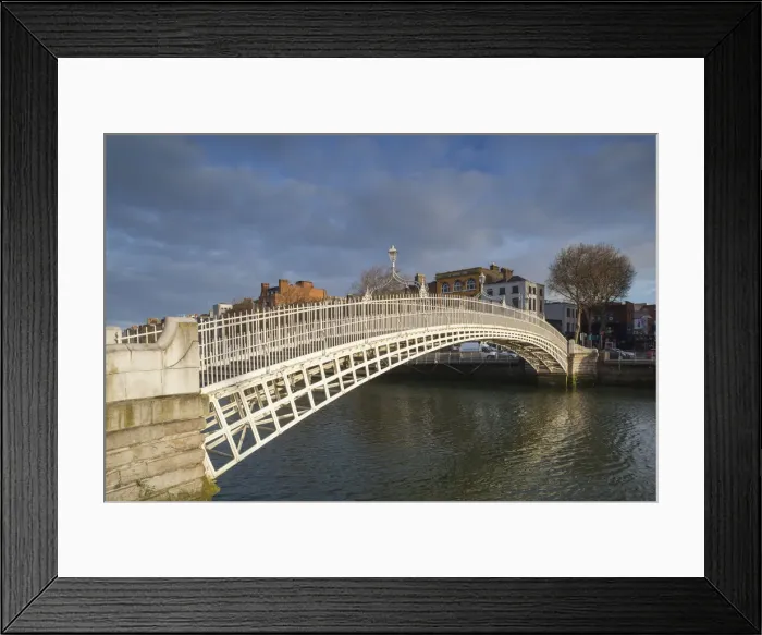 Framed Print : Ireland, Dublin, Hapenny Bridge over the River Liffey