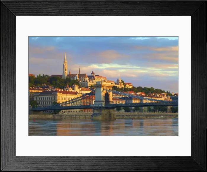 Framed Print : Chain Bridge, Matyas Church and Fishermans Bastion, Budapest, Hungary Framed Print : Chain Bridge, Matyas Church and Fishermans Bastion, Budapest, Hungary
