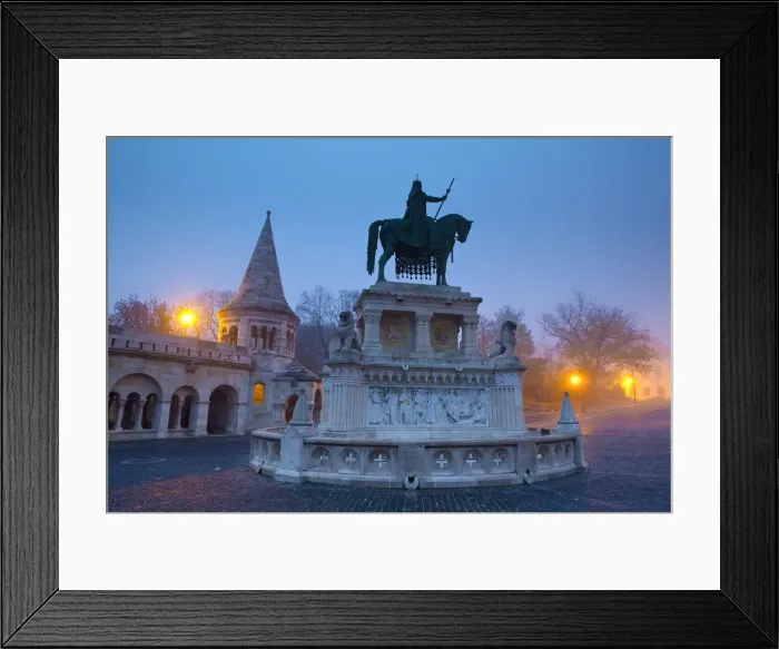Framed Print : St. Stephen Statue, Fishermens Bastion, Budapest, Hungary