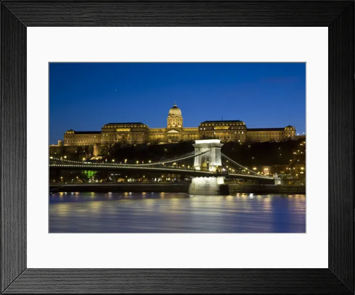 Framed Print : Chain Bridge & Royal Palace on Castle Hill, Budapest, Hungary, RF Framed Print : Chain Bridge & Royal Palace on Castle Hill, Budapest, Hungary, RF