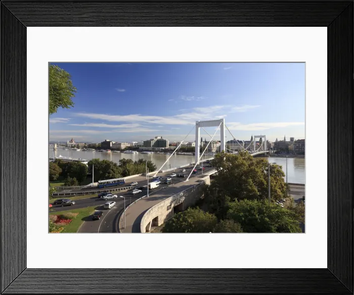 Framed Print : Hungary, Budapest, Elisabeth Bridge (Erzsebeth Lanchid) Framed Print : Hungary, Budapest, Elisabeth Bridge (Erzsebeth Lanchid)