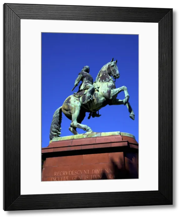 Framed Print : Bronze Equestrian Monument of Ferenc II Rakoczi, Prince of Transylvania, Hungarian