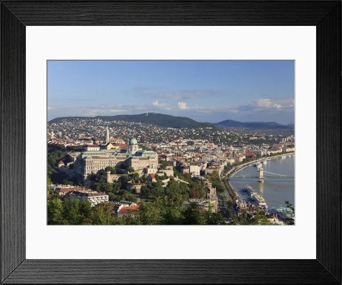 Framed Print : Hungary, Budapest, River Danube and City Framed Print : Hungary, Budapest, River Danube and City