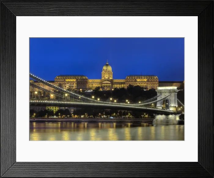 Framed Print : Hungary, Budapest, Chain Bridge and Royal Palace Framed Print : Hungary, Budapest, Chain Bridge and Royal Palace