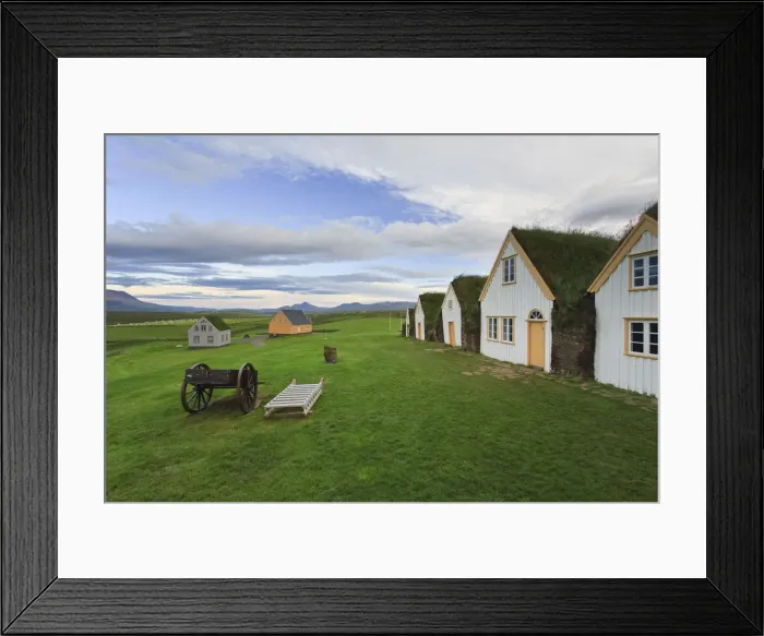 Framed Print : Turf Roofed Farm Museum, Varmahlid, Iceland Framed Print : Turf Roofed Farm Museum, Varmahlid, Iceland