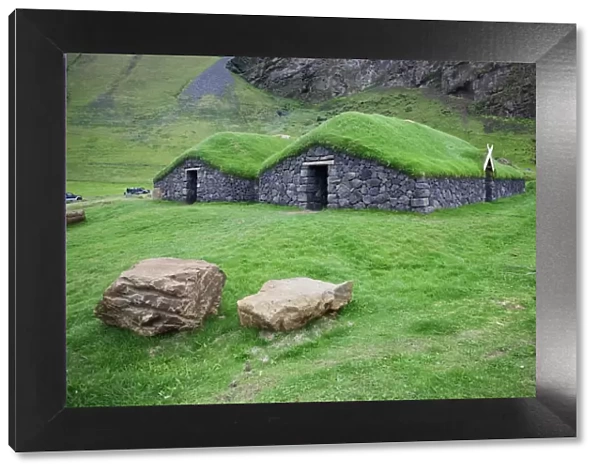 Historic Turf Roofed Houses, Heimaey Island, South Iceland