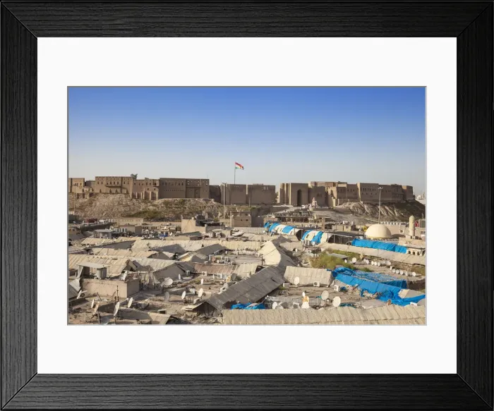 Framed Print : Iraq, Kurdistan, Erbil, Looking across the rooftops of Qaysari Bazaars to The Citadel Framed Print : Iraq, Kurdistan, Erbil, Looking across the rooftops of Qaysari Bazaars to The Citadel